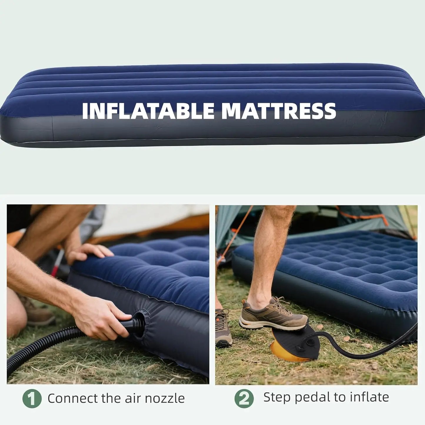 6-in-1 Folding Tent Cot Combo with Mattress, Pillow, Sleeping Bag for Outdoor Camping and Hiking