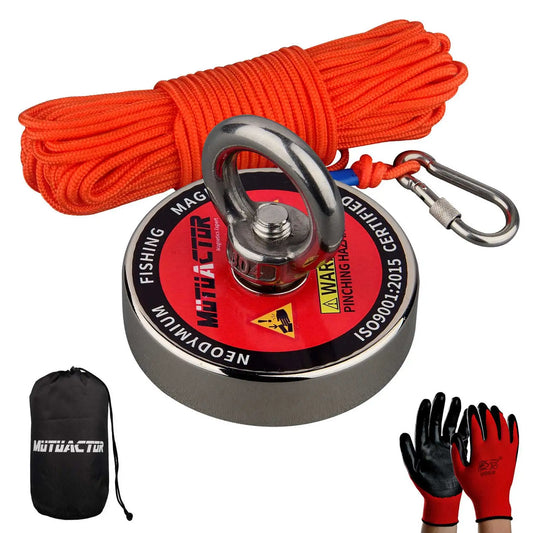 Strong Fishing Magnet 400LBS/700LBS/1000lbs Underwater Searching Salvage Magnets N52 Neodymium Permanent Rear Earth 20m Rope