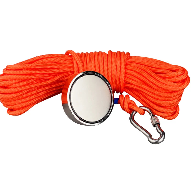 Strong Fishing Magnet 400LBS/700LBS/1000lbs Underwater Searching Salvage Magnets N52 Neodymium Permanent Rear Earth 20m Rope