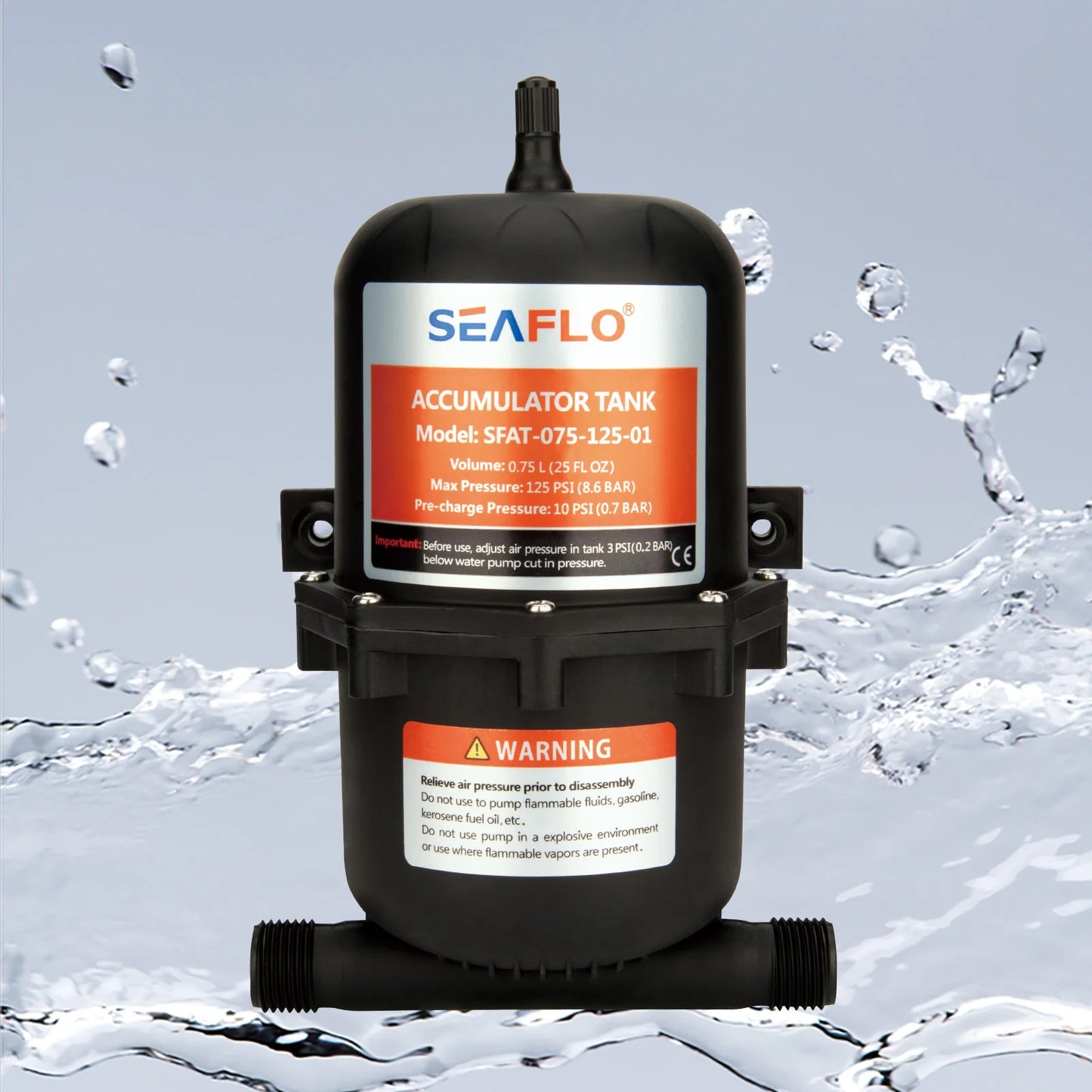 Portable Water Accumulator Tank 0.75L 125 PSI – Marine RV Boat Mini Pressure Pump for Yacht