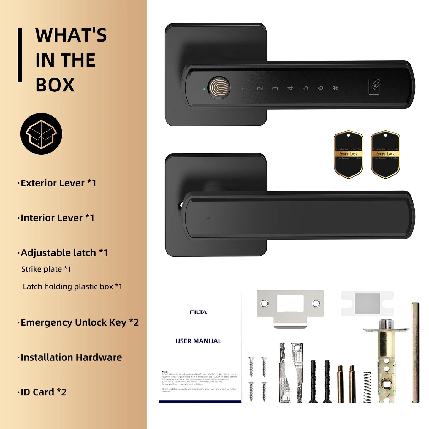 Viladepot Smart Lock Fingerprint Door Lock App Control Passcode Unlock Electronic Touchscreen Keypad