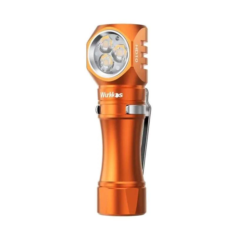Wurkkos HD10 Headlamp Rechargeable 14500 IP68 Mini EDC 1200Lm 3* 90 CRI LEDs + 3* RGB Aux LEDs Anduril 2.0 Fishing Camping Torch
