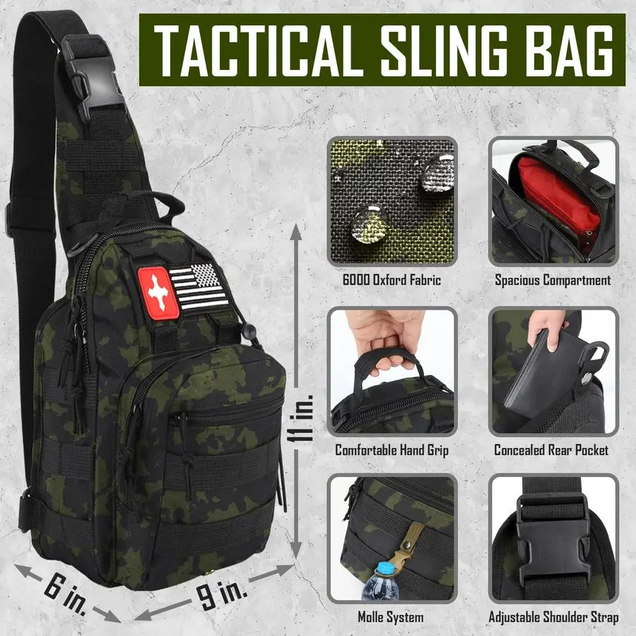 Kit, 268 Pcs Emergency Survival Gear and Equipment Supplies with First Aid Kit, Camping Axe, Headlamp, Crossbody Bag for Camping