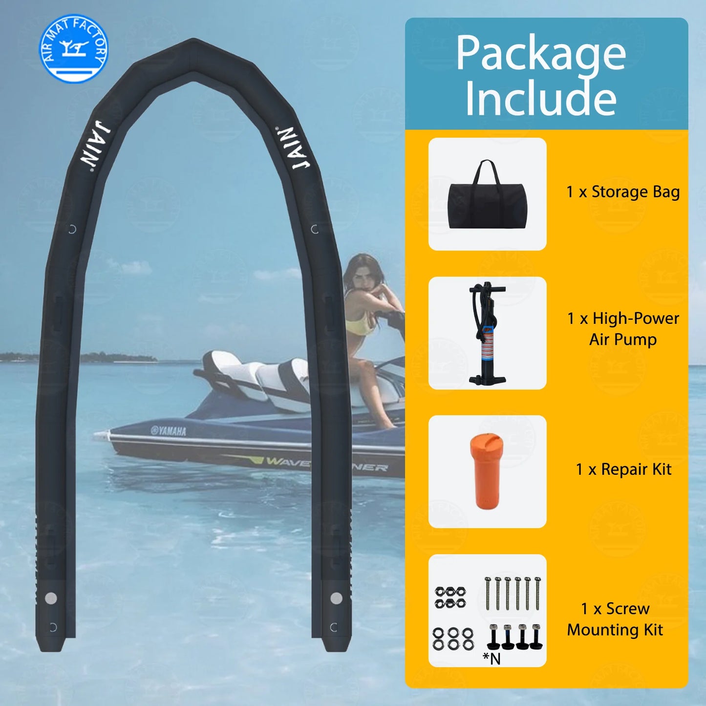 Stock! Hot Selling Inflatable PVC Motorboat Ribs Inflatable Motorboat Safety Devices Buoy U-Shaped Water Rescue Jet Ski Collor