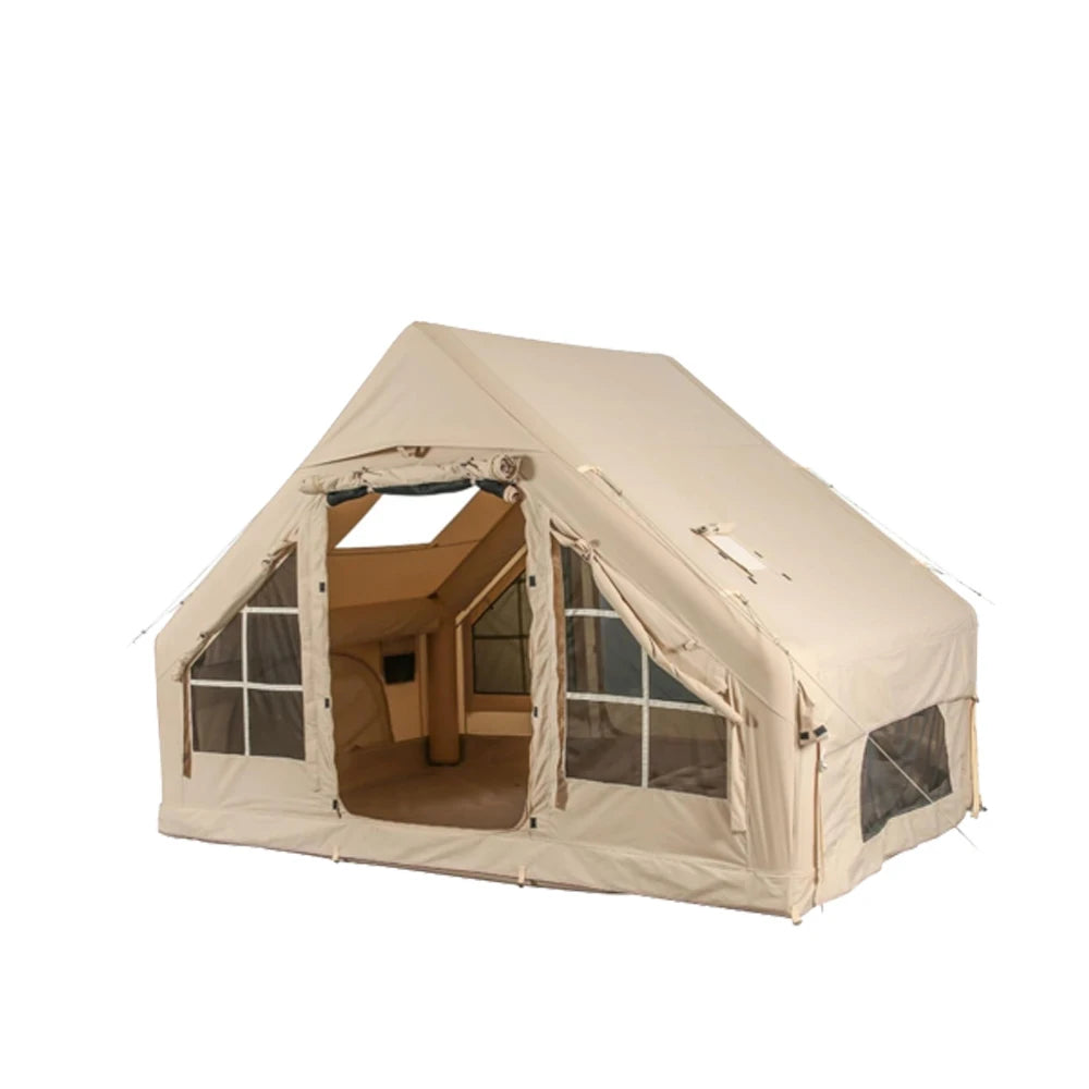 Inflatable Camping Tent,Large Inflatable Tent House with Air Pump, Quick Assembly Luxury Camping Tent,Waterproof for All Seasons