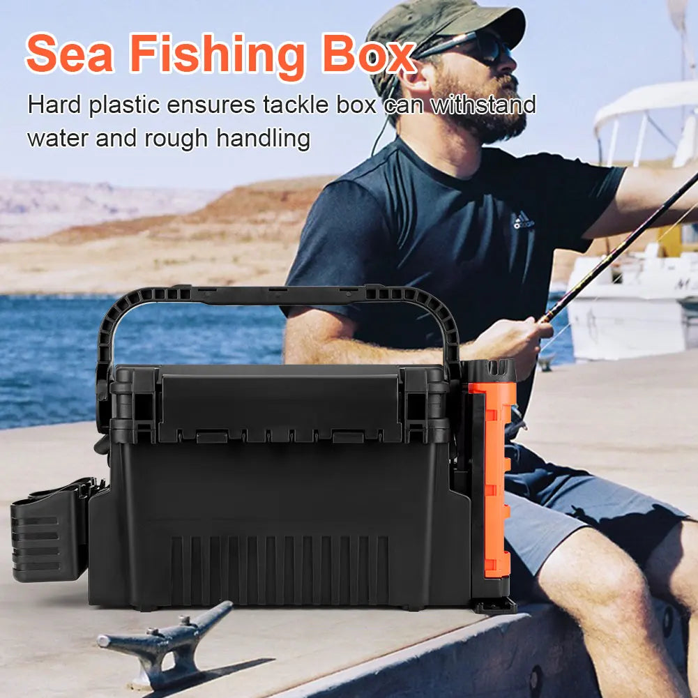 Portable Fishing Tackle Box 2 Tier Multi-functional Fishing Accessories Lure Hook Storage Case Fishing Tool Box Accessories