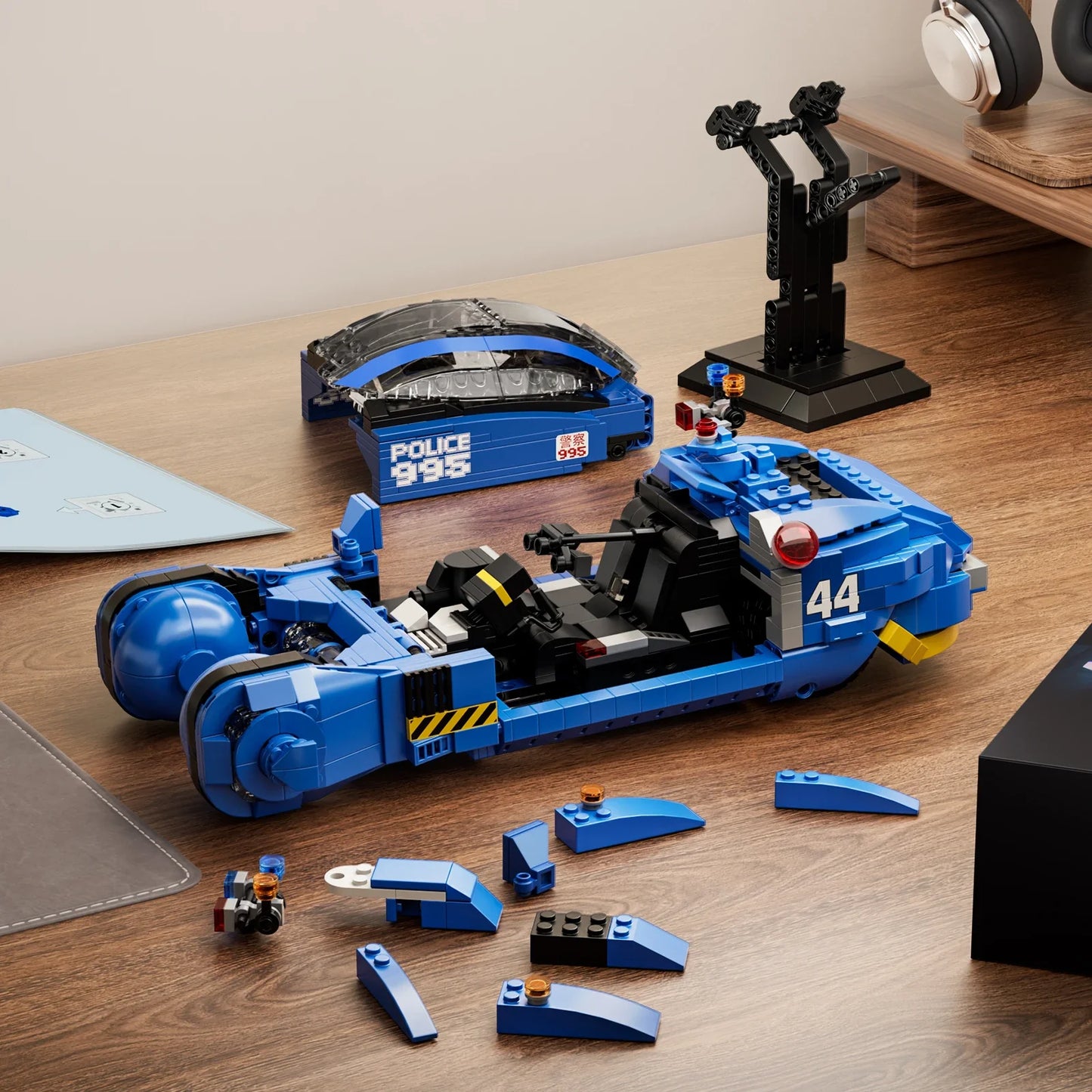 Spinner Vehicle Building Blocks Sci-Fi Movie Car Bricks with Display Stand Collection Toys Fans and Adults Gifts(988 PCS)