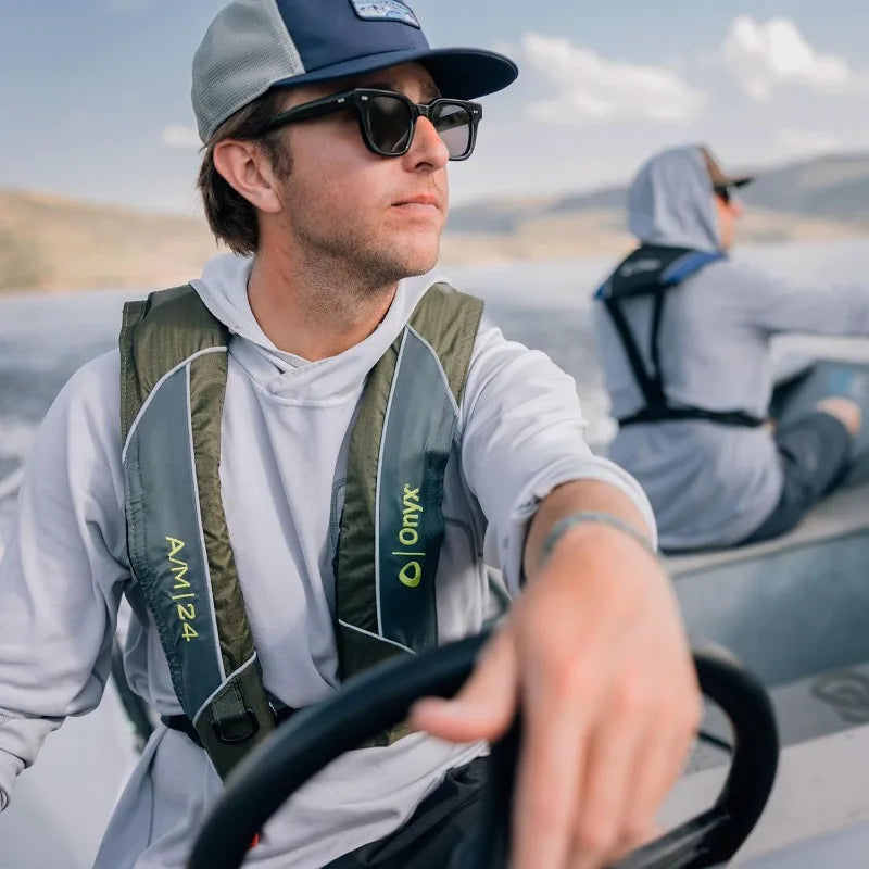 Onyx A/M-24 Automatic/Manual Inflatable Life Jacket, Low Profile, Compact Design, Manual Convertible Inflation Option