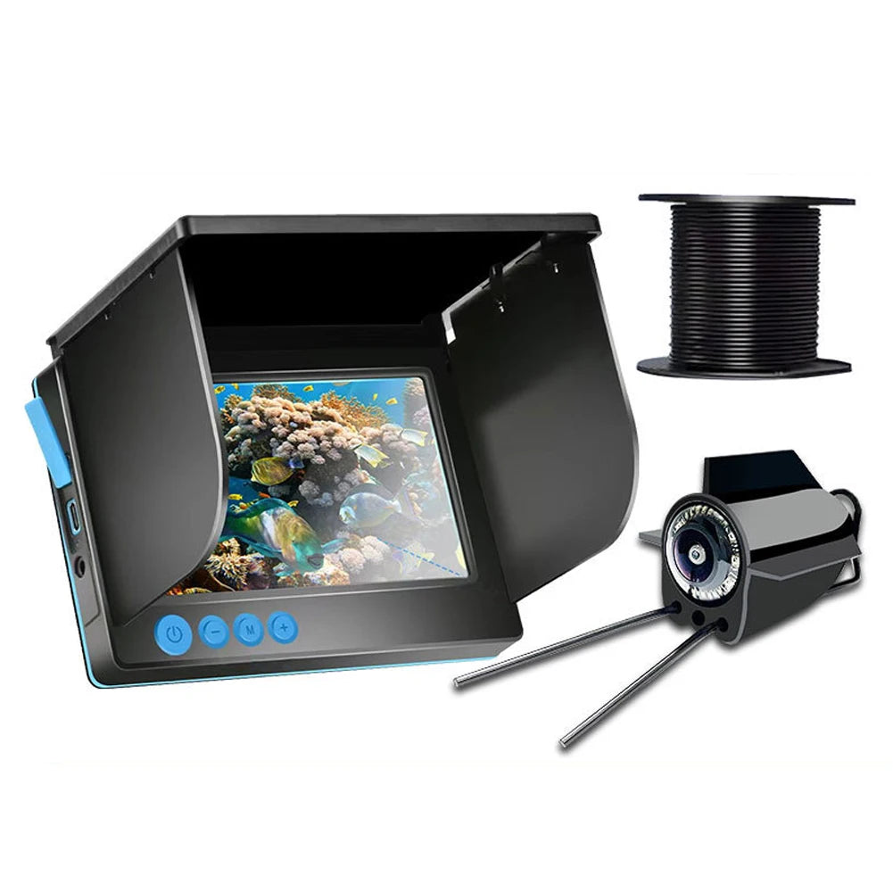 4.3/5 Inch HD Underwater Fishing Camera Waterproof Ice Fishing Camera with 220° Wide View for Ice Lake Sea Boat Kayak Fishing