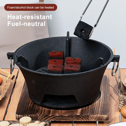 1pc Stainless Steel Barbecue Grill Tabletop Cast Iron Charcoal Stove Round Charcoal Grill Stove for Family Gathering Bbq Party