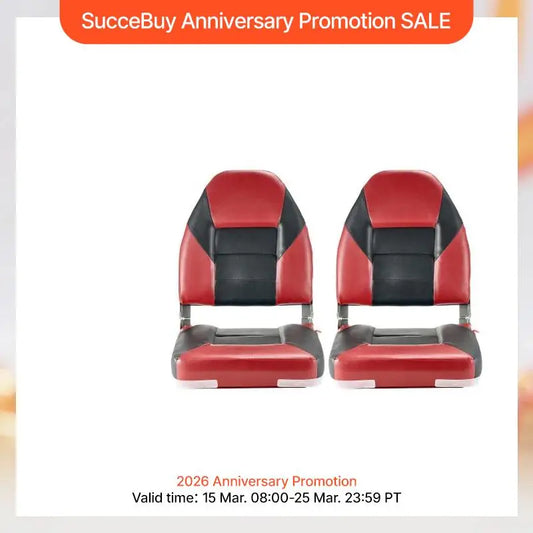 SucceBuy Boat Seat High Backrest Folding Fishing Boat Seat with Aluminum Alloy Hinges Flip Up Boat Seat for Boats, Yachts, Ships