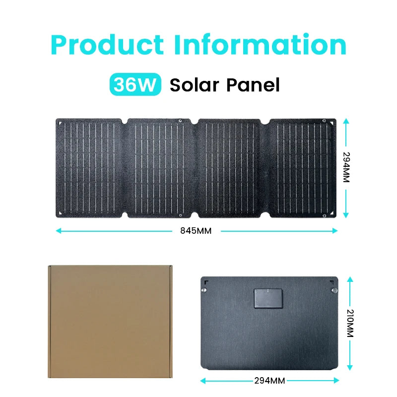 CTOLITY 54W ETFE Solar Panel Portable Folding Bag USB Type-C 22% Efficiency Outdoor Power Supply for Home Camping Power Bank ﻿