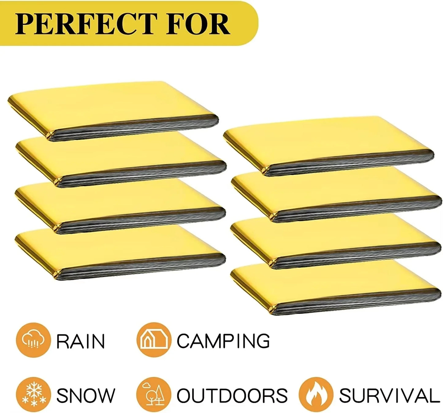 15-1Pcs Emergency Thermal Blanket Folding Waterproof Windproof Sunshade Rescue Blanket Outdoor Survive First Aid Camping Mat Pad