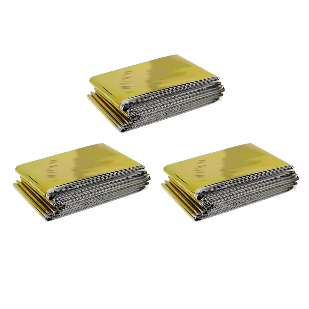 15-1Pcs Emergency Thermal Blanket Folding Waterproof Windproof Sunshade Rescue Blanket Outdoor Survive First Aid Camping Mat Pad