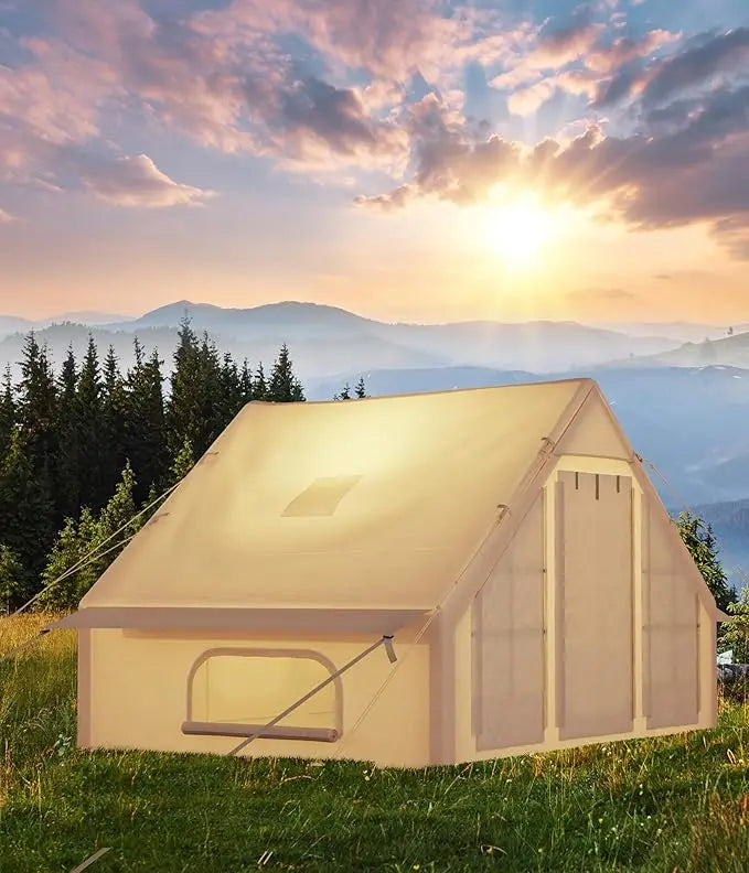 Inflatable Camping Tent,Large Inflatable Tent House with Air Pump, Quick Assembly Luxury Camping Tent,Waterproof for All Seasons