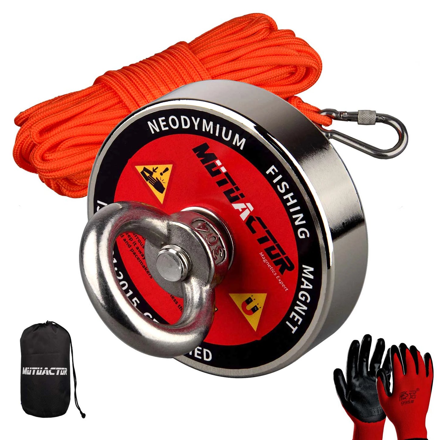Strong Fishing Magnet 400LBS/700LBS/1000lbs Underwater Searching Salvage Magnets N52 Neodymium Permanent Rear Earth 20m Rope