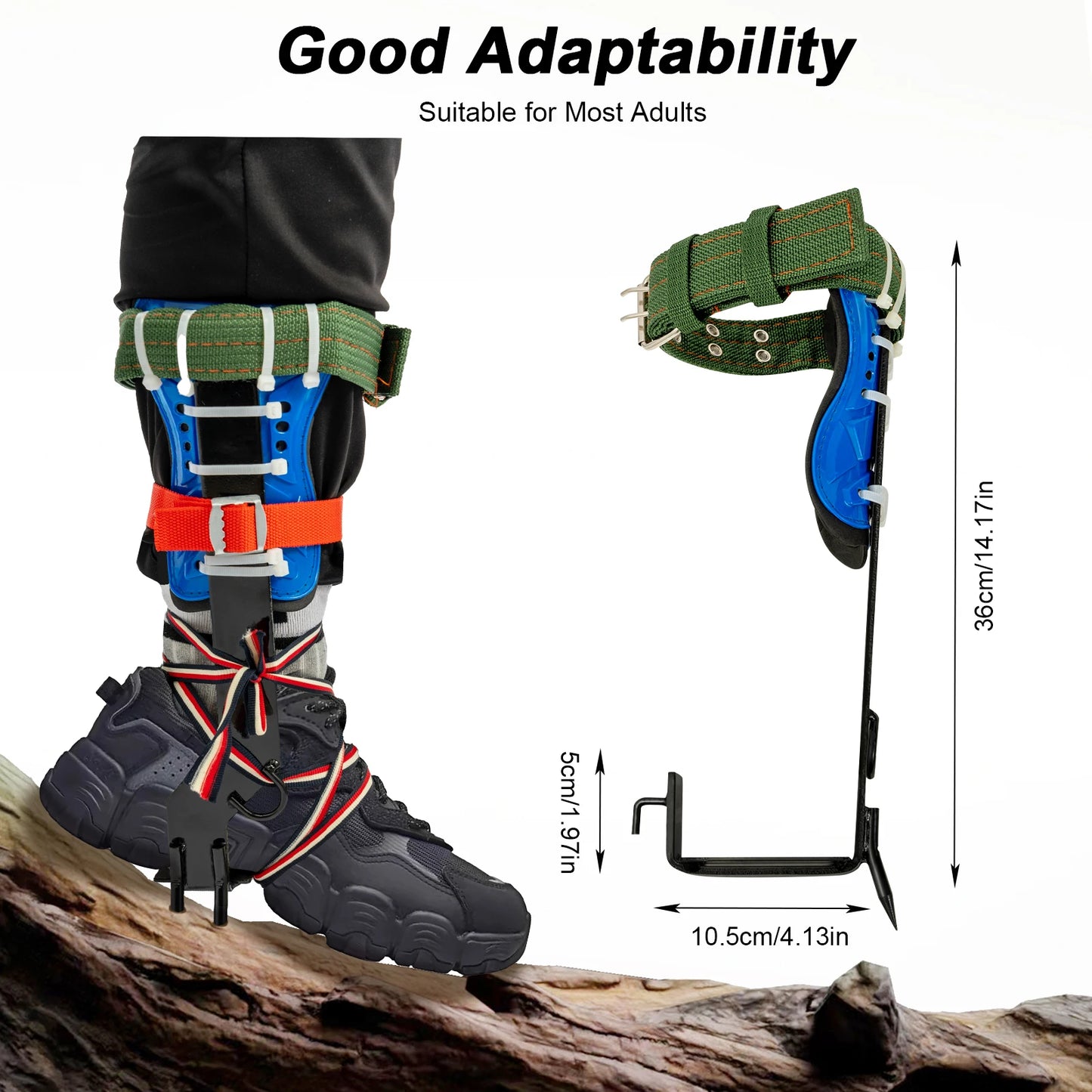 Tree Climbing Spikes Kit with Safety Belt Harness 220lbs Ergonomic Climbing Gear Arborist Aider Tool for Hunting Logging Picking