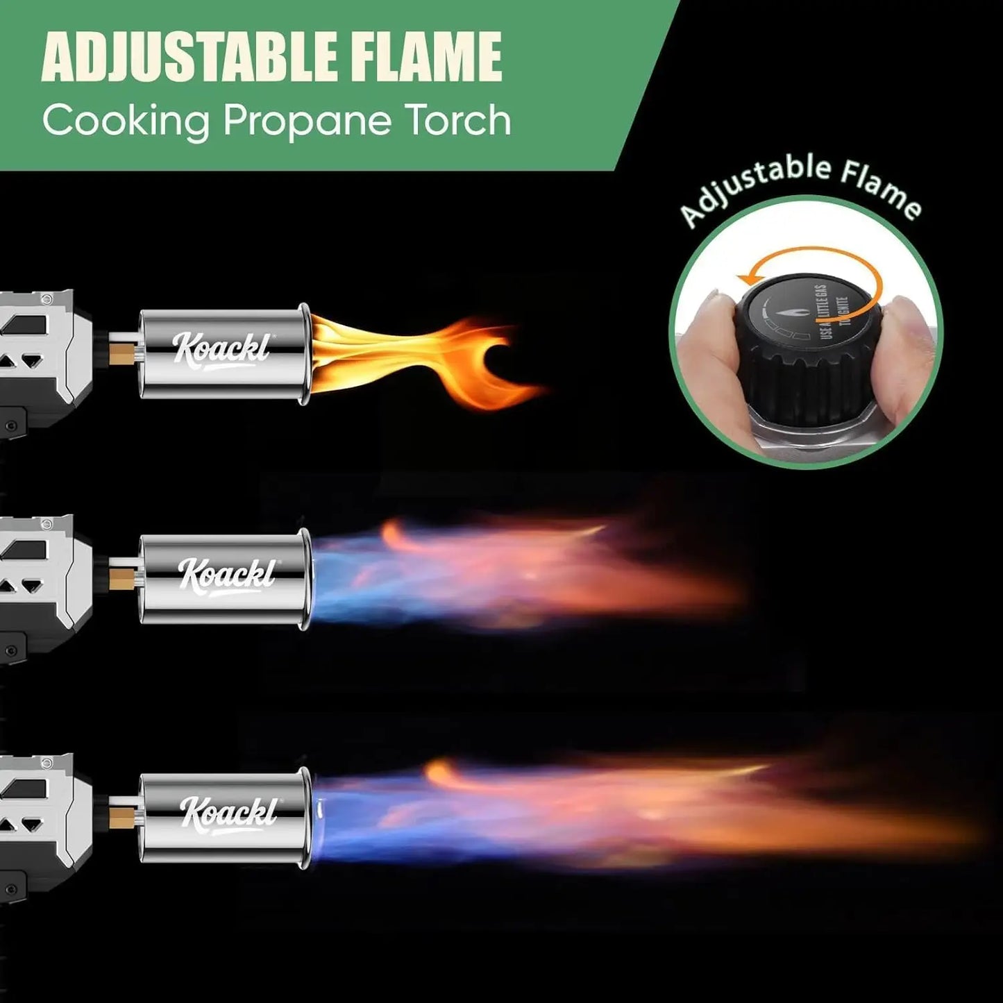 Adjustable Flame Propane Torch Gun for BBQ, Searing Steak, Camping & Welding Kits (Tank Not Included)