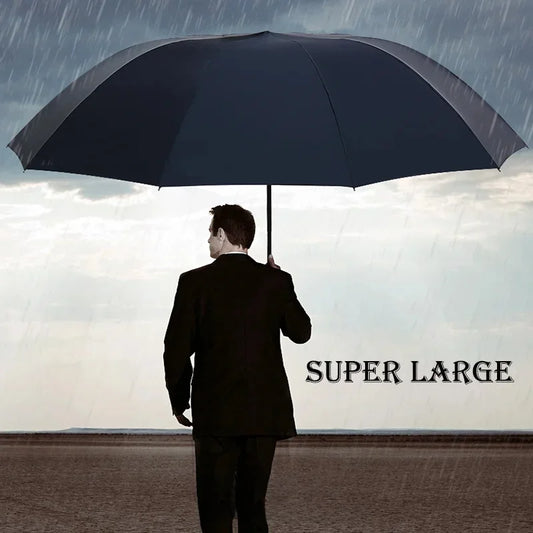 High-Quality 130cm Ten-Bone Umbrella with Reinforced Frame Strong Waterproof Windproof Manual Large Umbrella for Protection