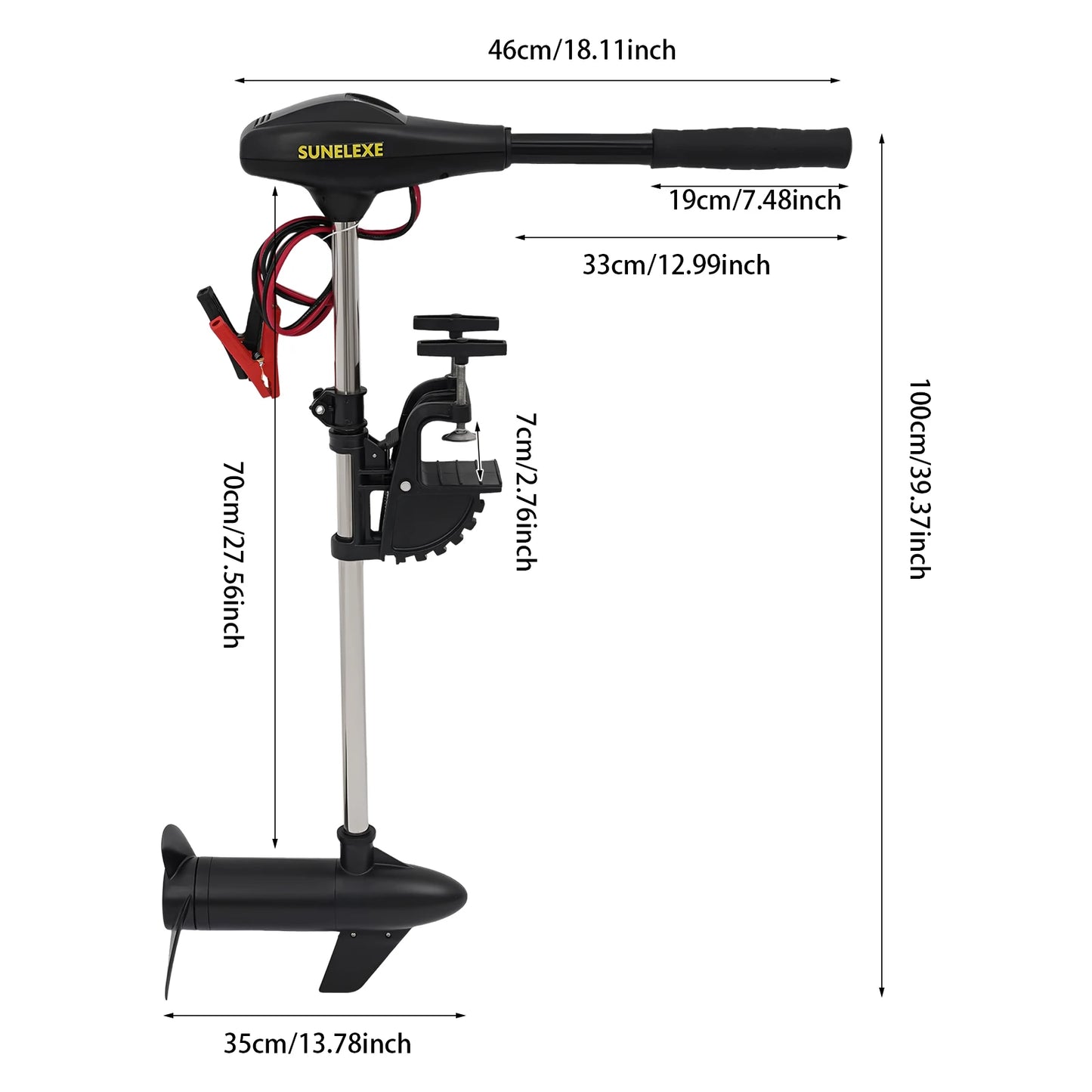 40 pound Retractable Electric Trolling Motor 12V Electric Outboard Motor Universal for Inflatable Boats Kayaks  Small Vessels