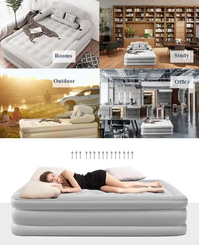 Queen Size Air Mattress Sofa Bed for Outdoor Indoor Portable Inflatable Couch High Quality Camping Rest Folding Mattress