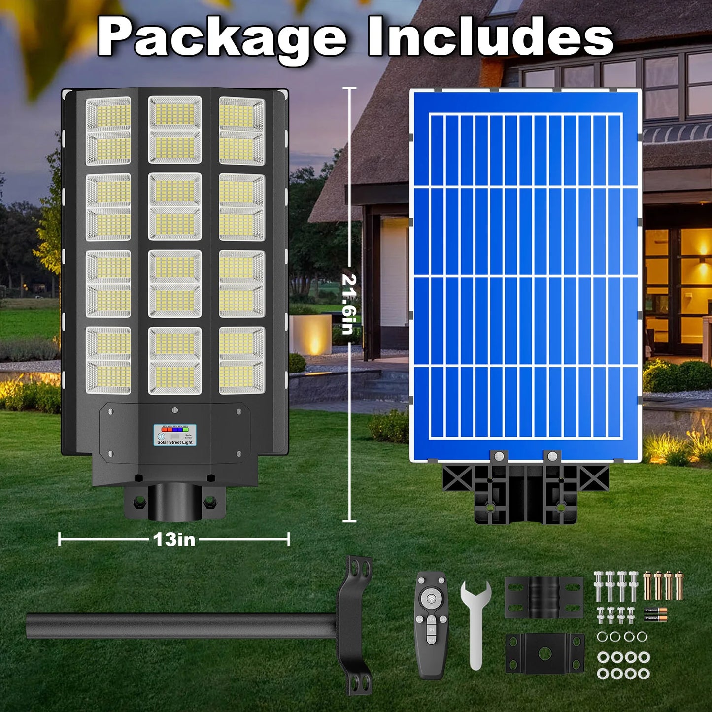 2PACK 4800W Solar Light Outdoor Solar Street Light With Motion Sensor Garden Wall Lamp Waterproof Solar Powerful Street Light