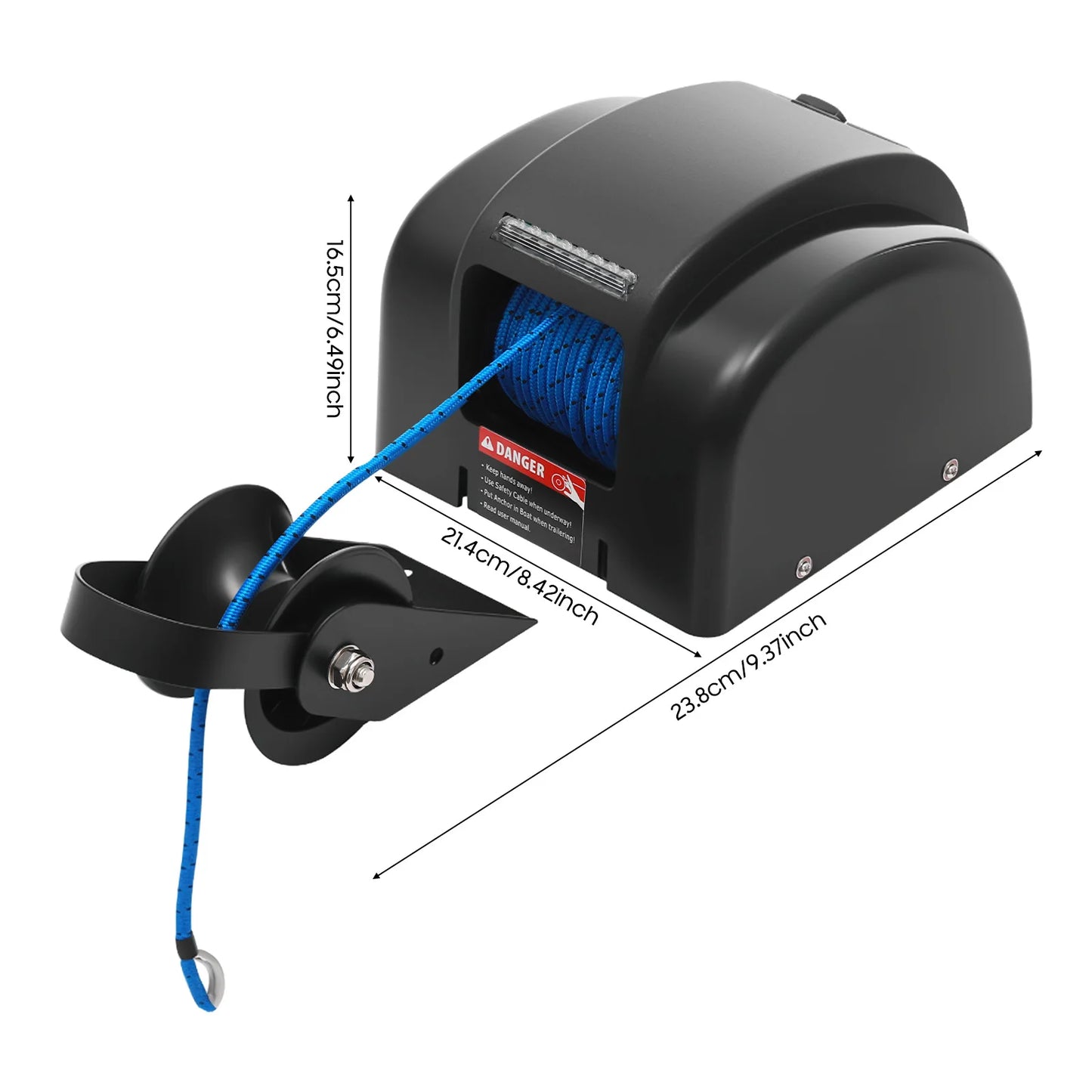 Premium 12V Electric Anchor Winch 45lbs Load 100ft Rope Remote Control Boat Windlass for Boats up to 24ft with Waterproof Design