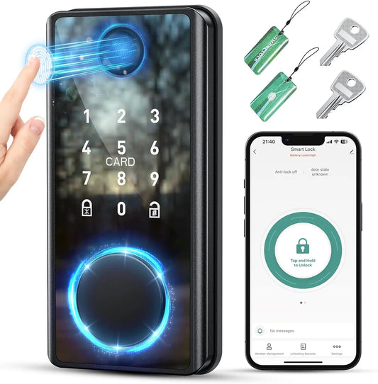 Fingerprint smart door lock with electronic keypad - Biometric Smart Digital Door Lock with Code -Auto Lock