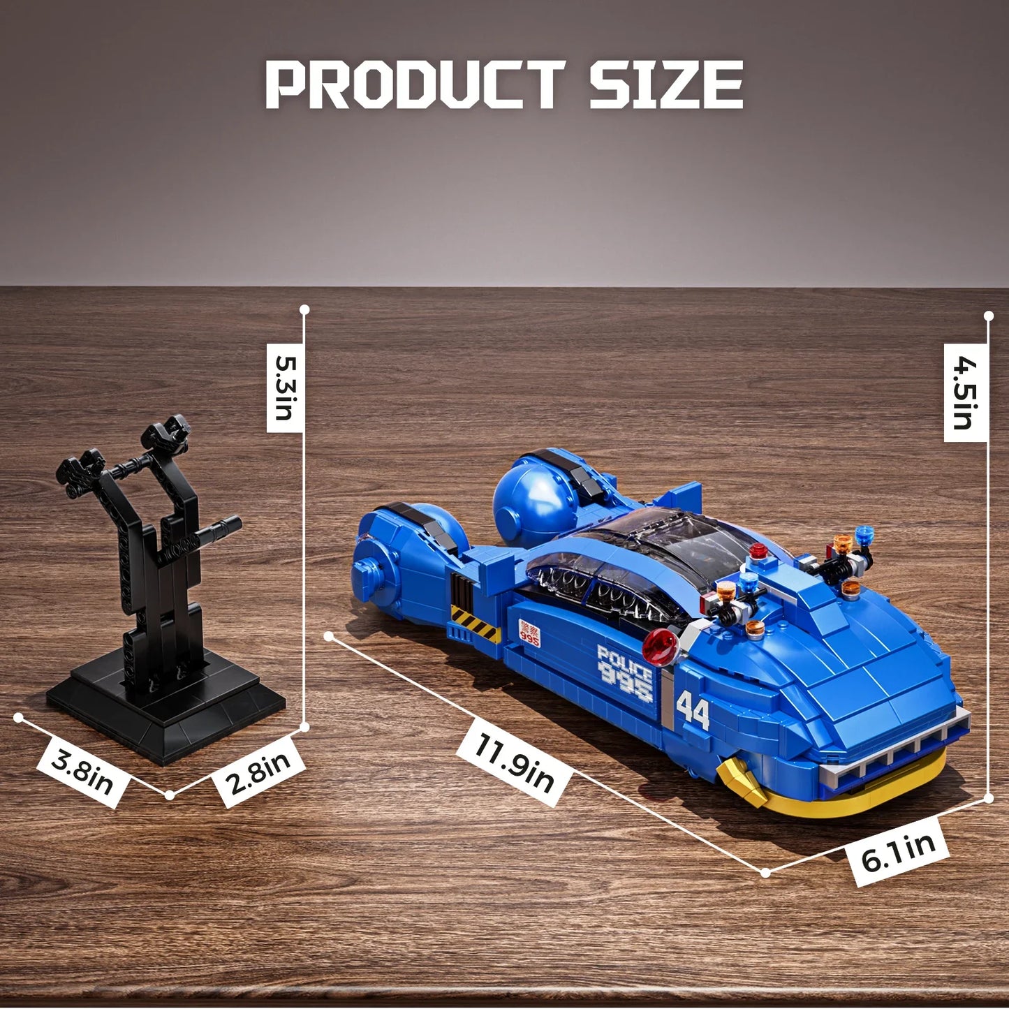 Spinner Vehicle Building Blocks Sci-Fi Movie Car Bricks with Display Stand Collection Toys Fans and Adults Gifts(988 PCS)