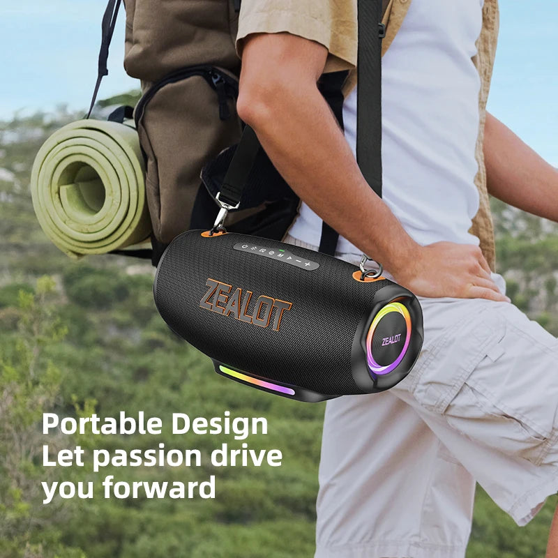 Zealot S127 Portable Loud Bluetooth Speaker Wireless 100W PEAK IPX7 Waterproof Outdoor Speaker Boombox Subwoofer for Party