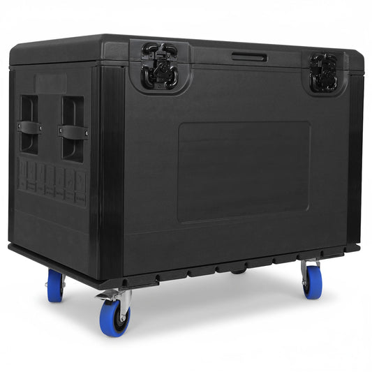 Utility Cable Trunk Road Case with Wheels Tool Box Waterproof Heavy Duty ATA for Professional Wire Audio & DJ Equipment Storage