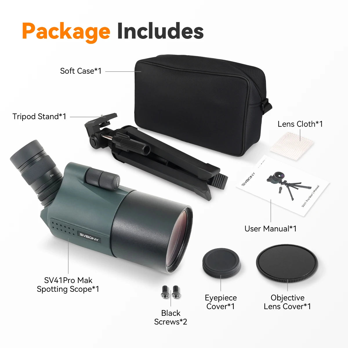 Svbony SV41Pro 28-84x80 Mak Spotting Scope FMC Waterproof Camping Equipment for Bird Watching and Daily Observation