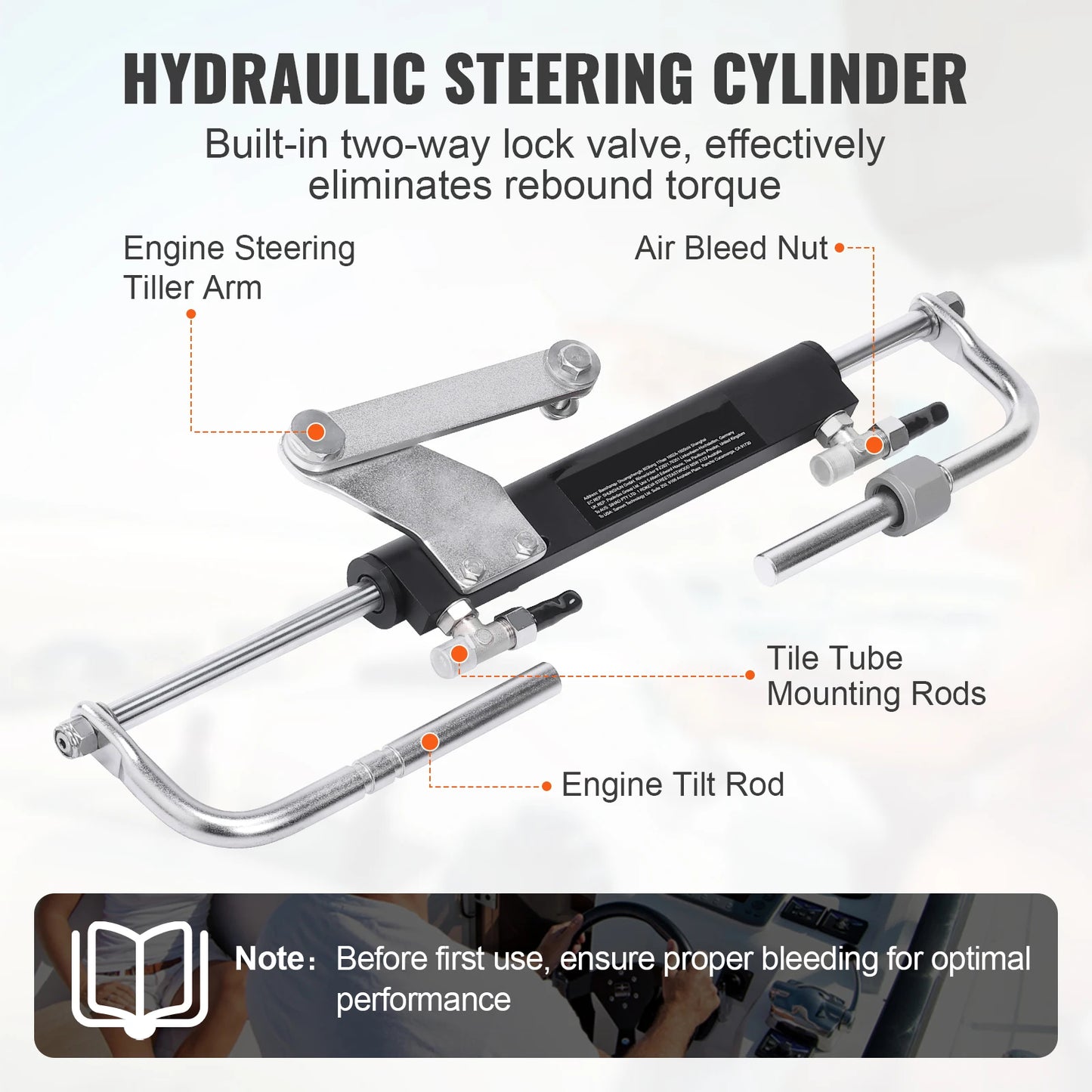 SucceBuy Hydraulic Outboard Steering Kit 90HP/150HP/300HP & Helm Pump and 24FT/26Ft Hose for Single Station Single-Engine Boats
