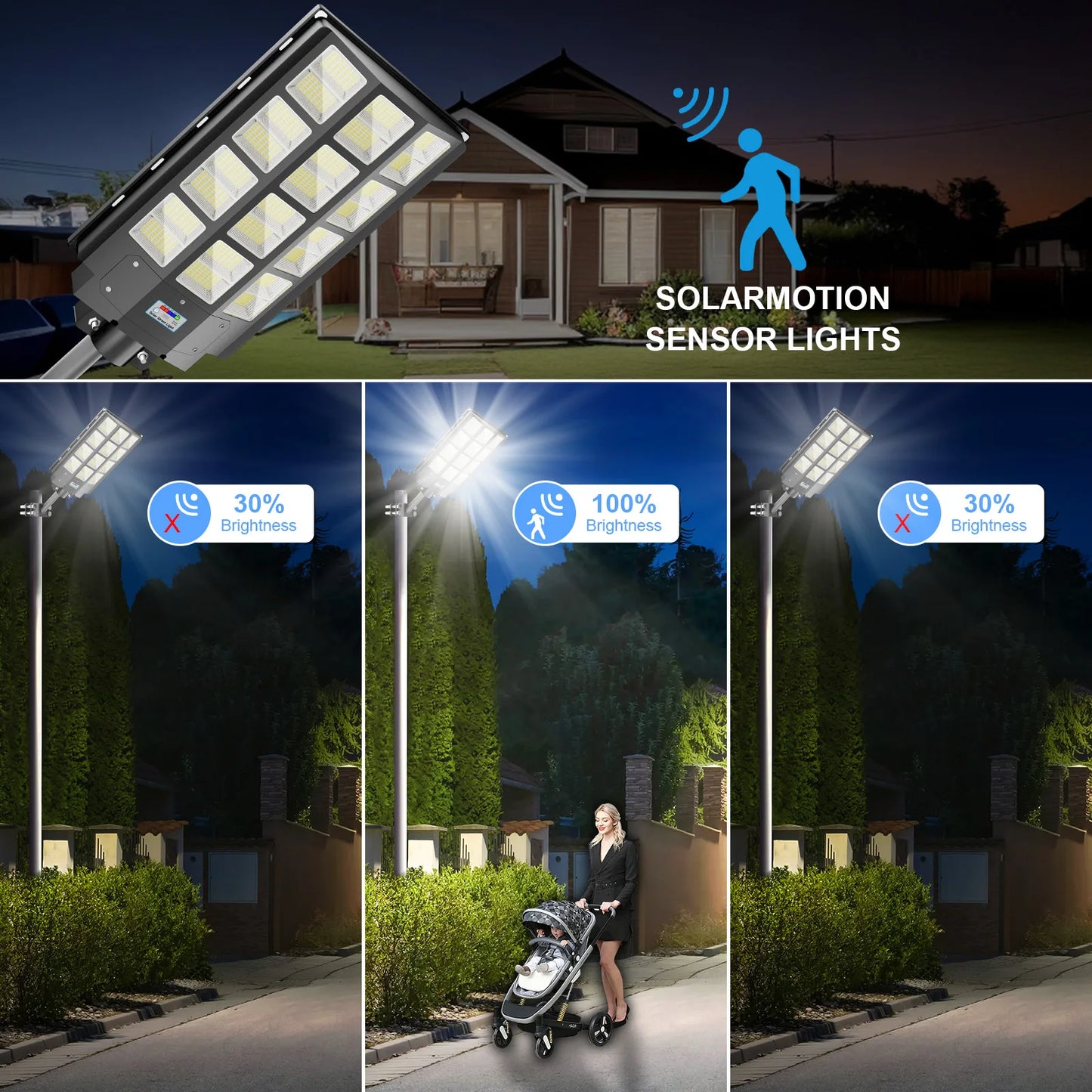 2PACK 4800W Solar Light Outdoor Solar Street Light With Motion Sensor Garden Wall Lamp Waterproof Solar Powerful Street Light