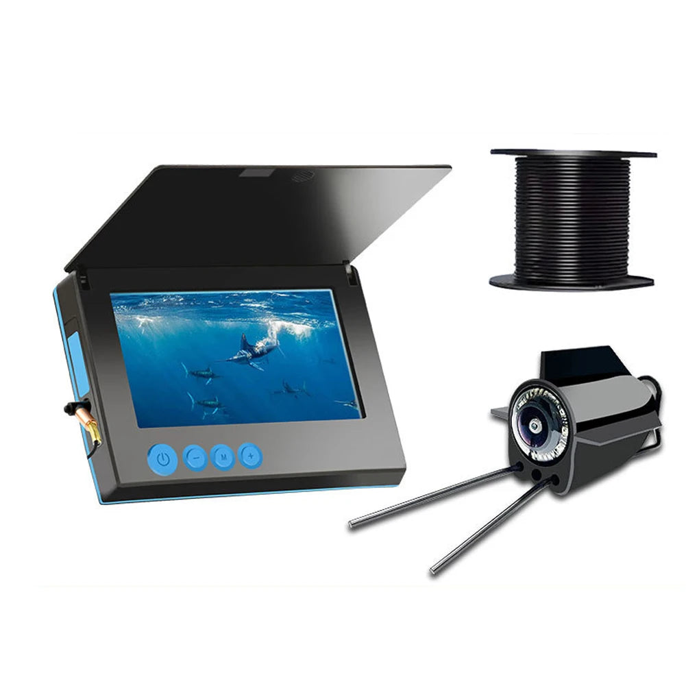 4.3/5 Inch HD Underwater Fishing Camera Waterproof Ice Fishing Camera with 220° Wide View for Ice Lake Sea Boat Kayak Fishing