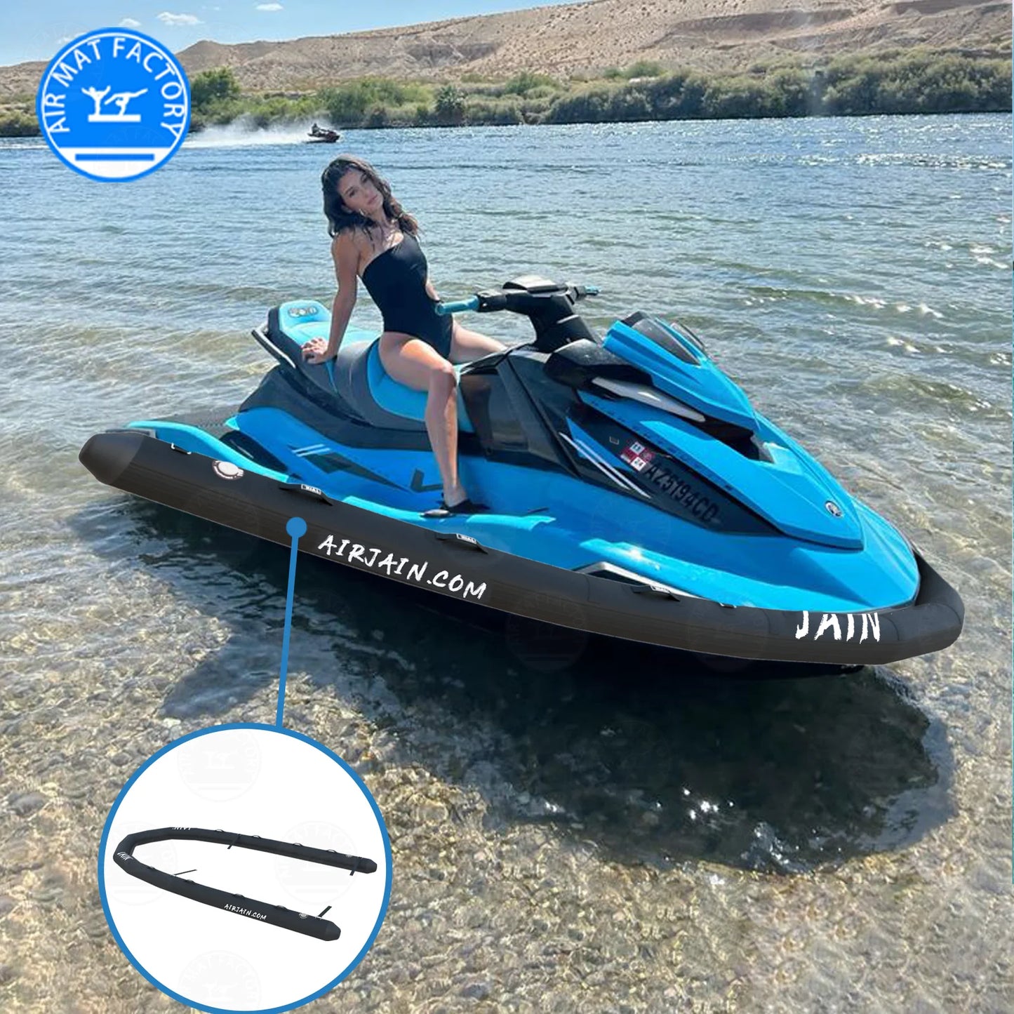 Stock! Hot Selling Inflatable PVC Motorboat Ribs Inflatable Motorboat Safety Devices Buoy U-Shaped Water Rescue Jet Ski Collor
