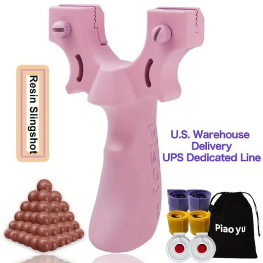 Pink Shooting Slingshot Set, Portable Small Slingshot, High-Quality ABS Slingshot, Professional Hunting Accessories