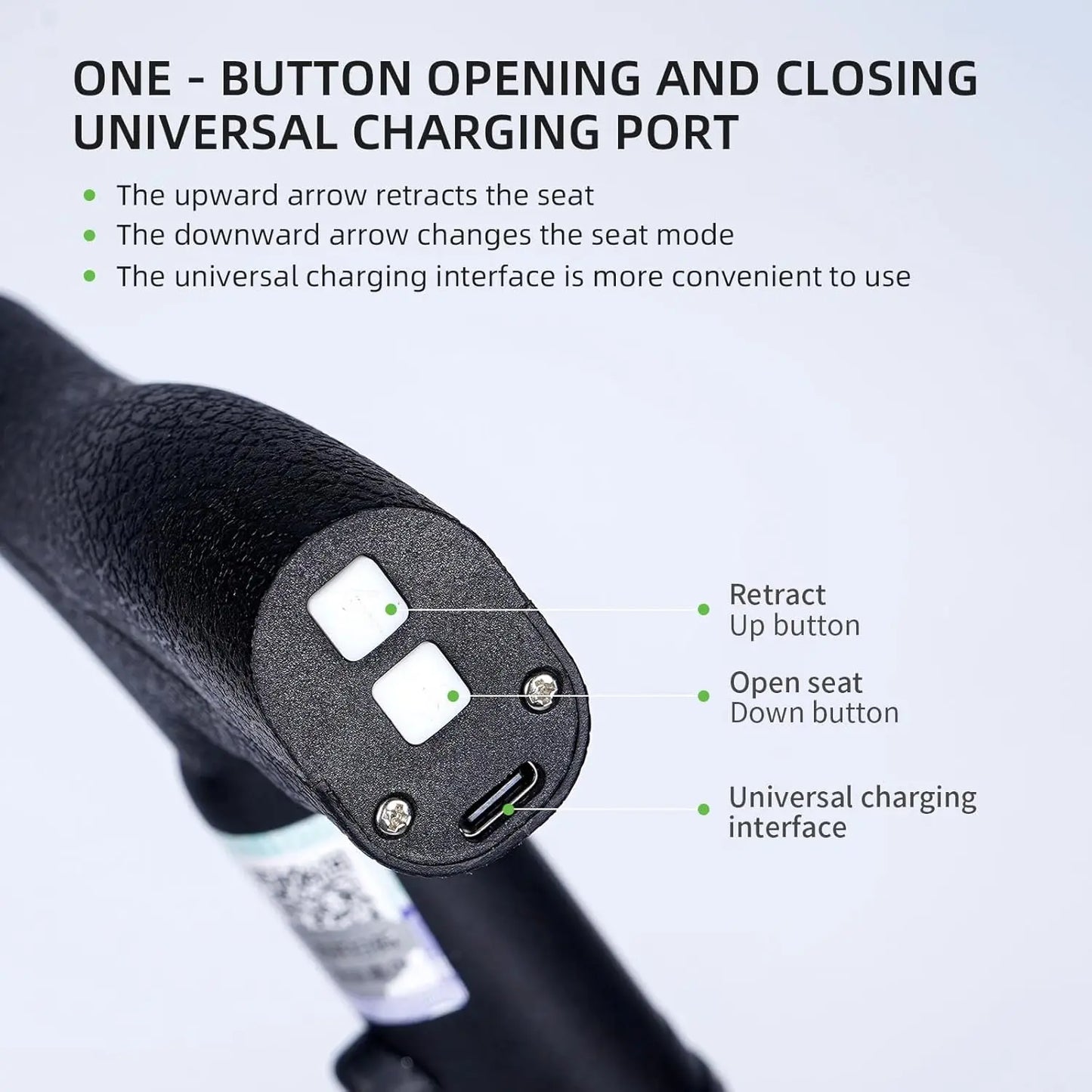 Electric Folding Hiking Pole with Seat, Lightweight Aluminum Walking Stick, Anti-Slip & Easy Carry